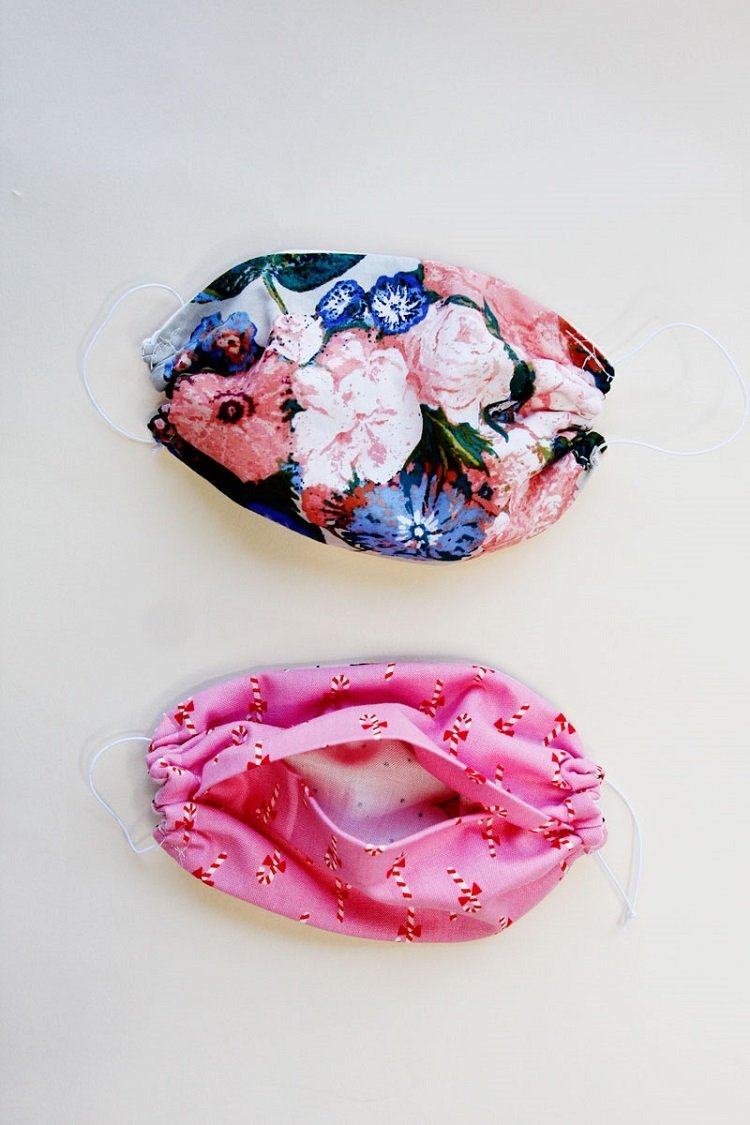 DIY protective masks for children colored fabric