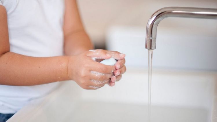 Hygiene is important for strong immunity child washing hands