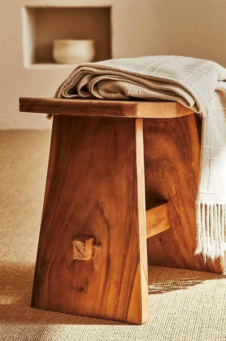 Rustic stool Zara Home 2020 spring summer collection furniture pieces