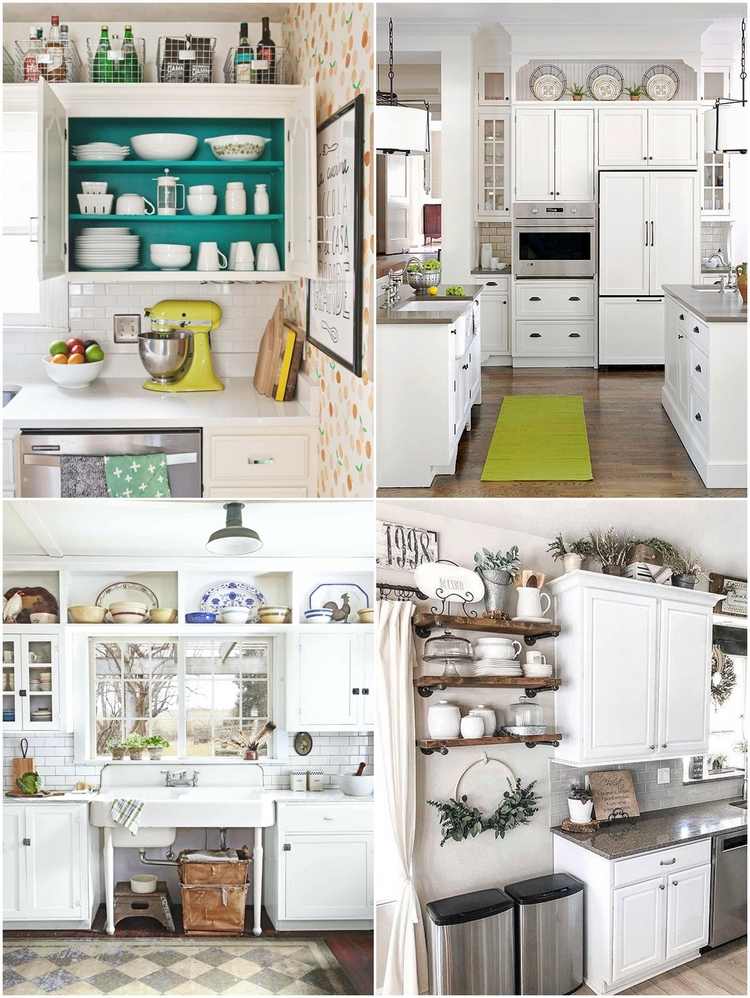 kitchen decor ideas for the space above cabinets