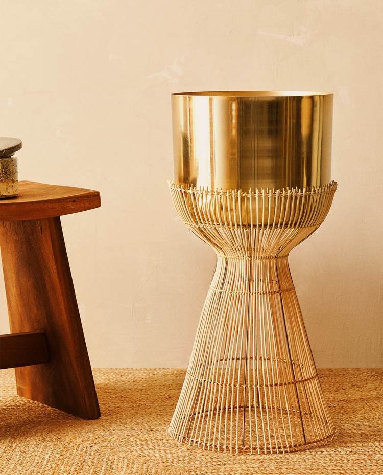 golden flowerpot stand home accessories