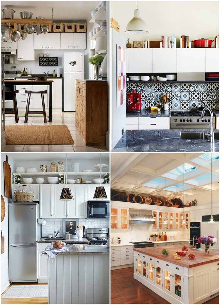 kitchen decor ideas how to use the space above cabinets