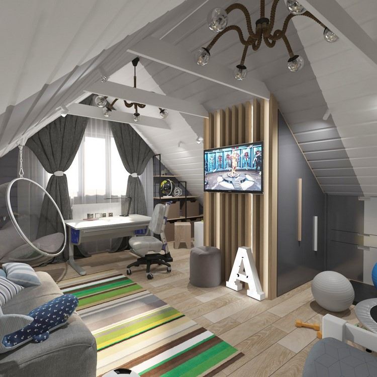 super cool attic bedroom design ideas for children