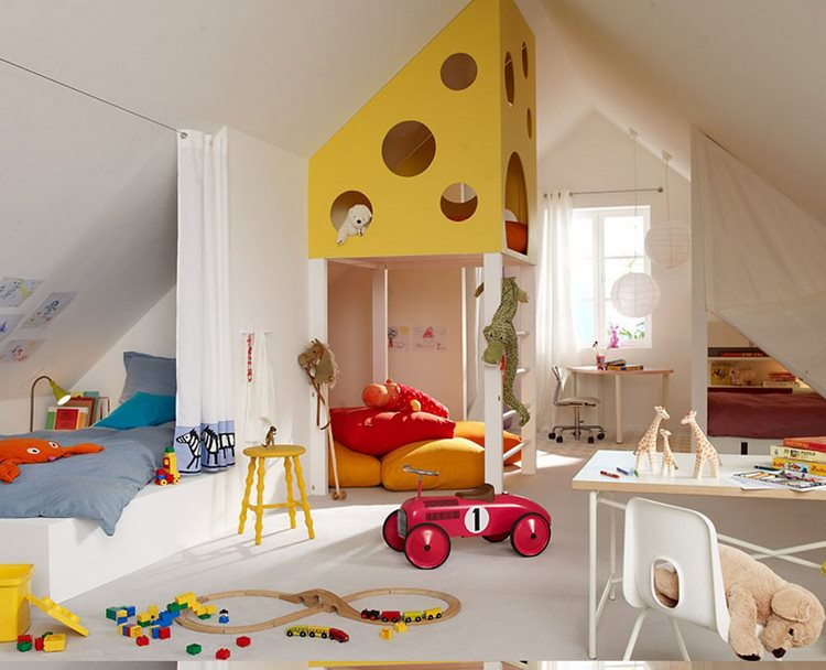 unique kids room beds furniture idea attic bedroom