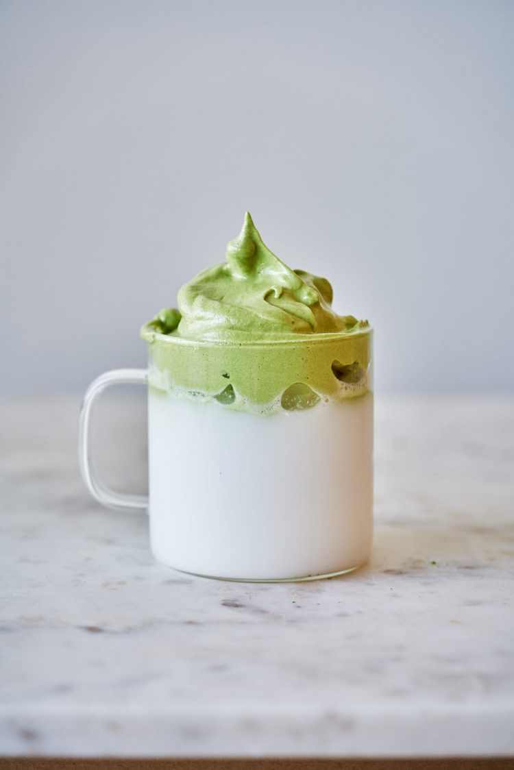 Dalgona matcha latte recipe