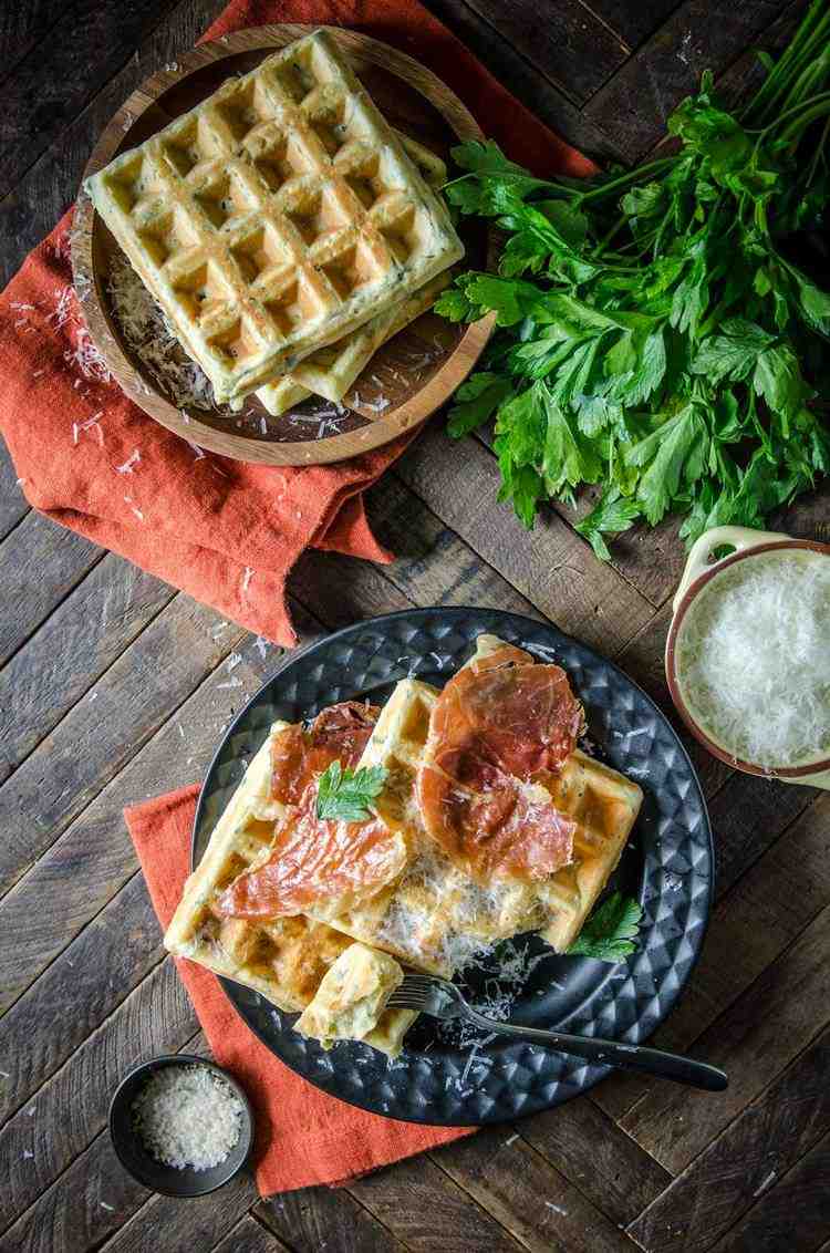 Parmesan and parsley waffles recipe