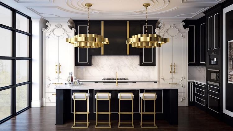black-and-white-kitchen-with-gold-accents