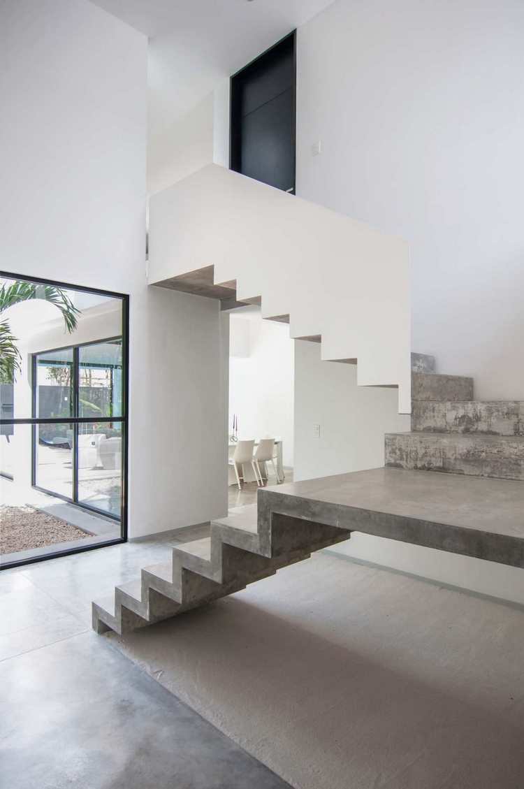 interior concrete staircase minimalist style home design