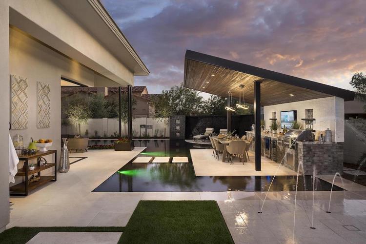 modern house exterior design ideas backyard outdoor kitchen