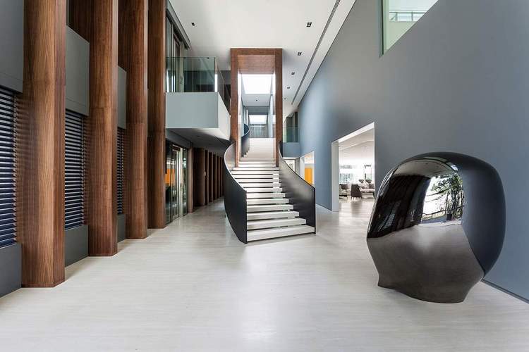 modern interiors staircase ideas concrete pros and cons