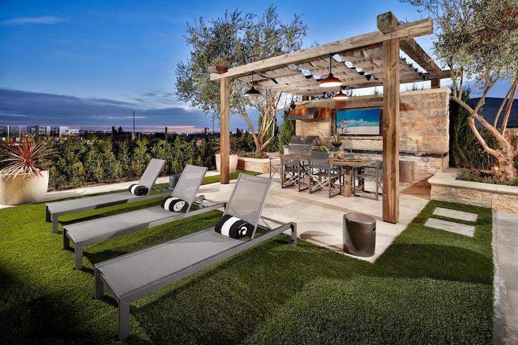 patio design ideas pergola outdoor kitchen and dining furniture
