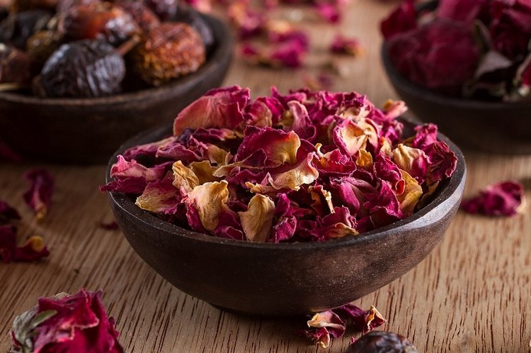 rose petals for making herbal soap