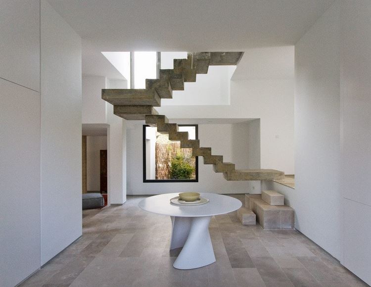 spectacular indoor staircase made of concrete
