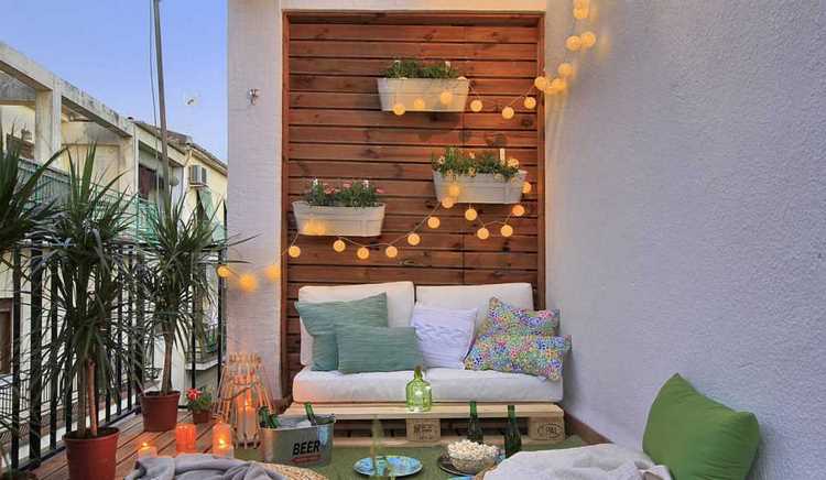 DIY balcony furniture ideas pallet sofa