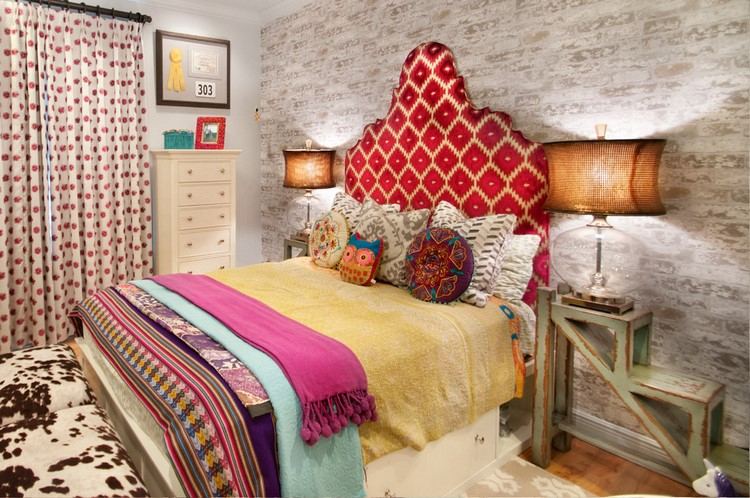 Eclectic bedroom design ideas color scheme textile textures