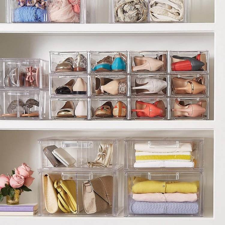 Practical shoe storage ideas transparent boxes