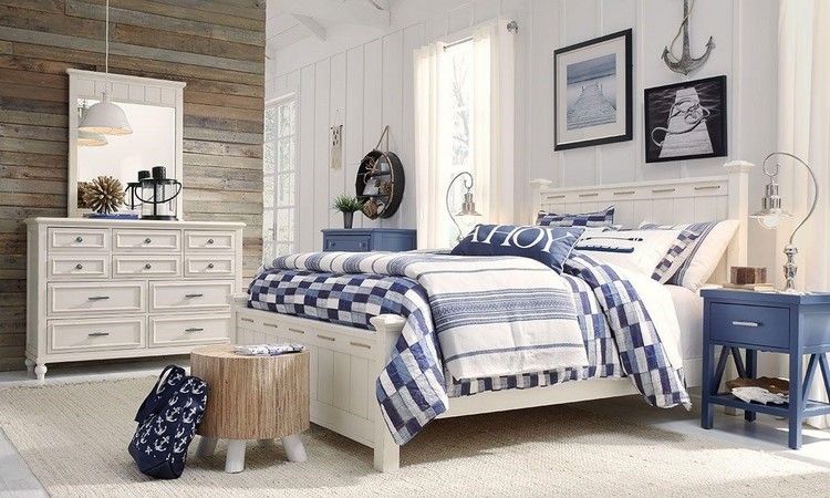 Coastal Themed Bedroom Harmonious Nautical Interior Design Ideas