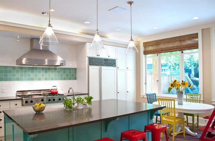 colorful eclectic decor in kitchen interior design