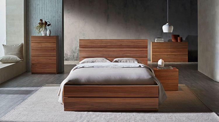 contemporary bedroom furniture queen bed bedside dresser