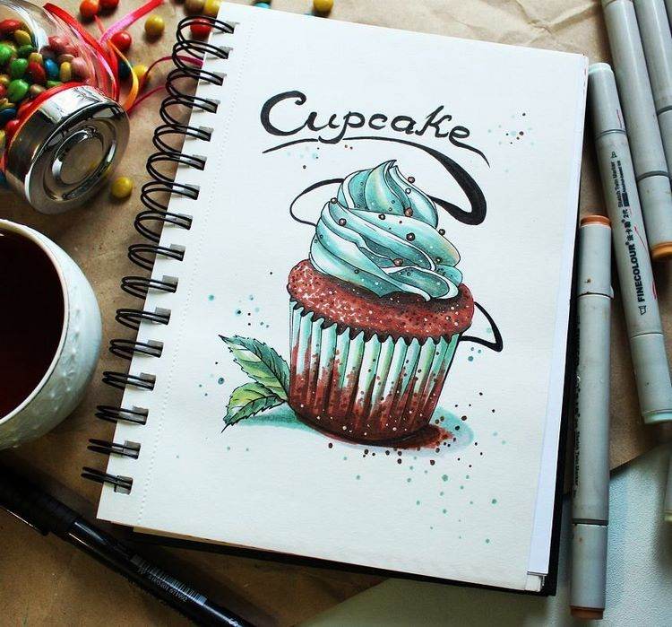 craft ideas coloring cupcakes DIY greeting cards