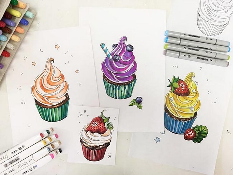 crafts for kids DIY cupcake greeting cards
