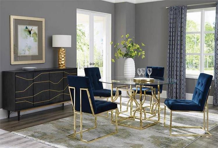 dining room furniture and decor ideas blue and gold