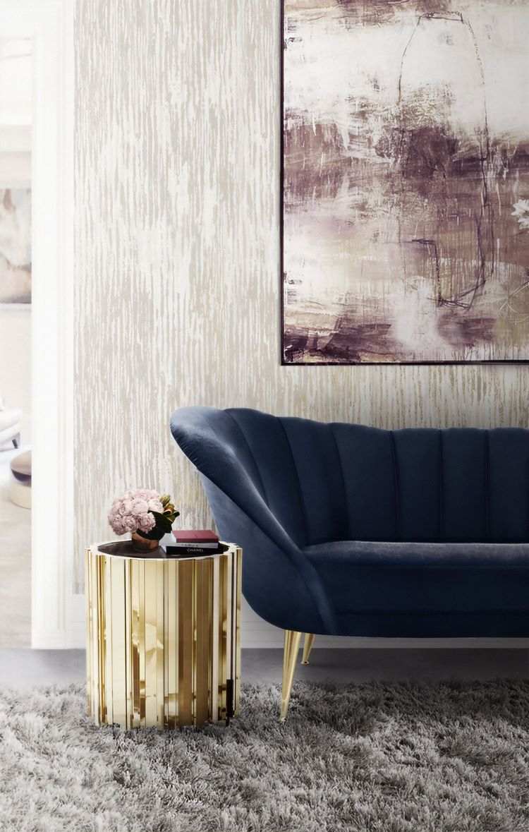 fascinating interior design ideas in blue and gold