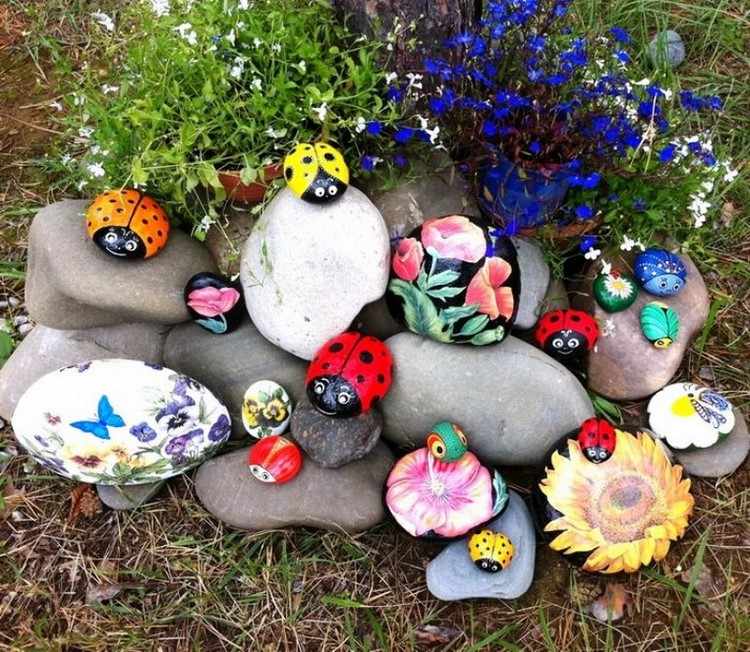 garden decoration ideas painted rock craft projects