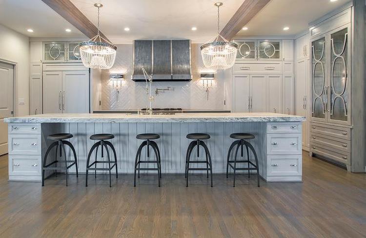 glamorous kitchen design ideas beautiful chandeliers above island