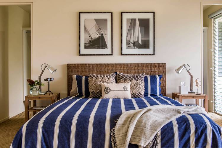 home design ideas coastal themed bedroom stripes