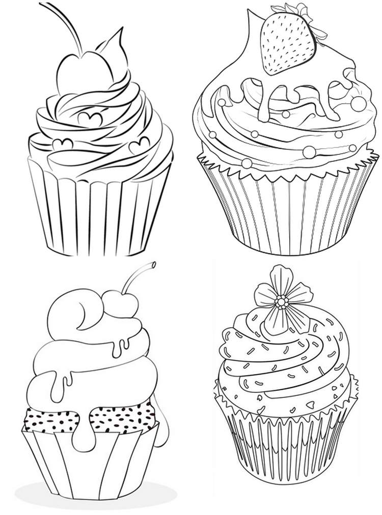 how to draw cupcakes printable tutorial