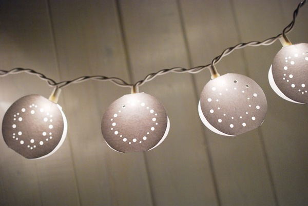 DIY Punched paper fairy lights easy craft ideas