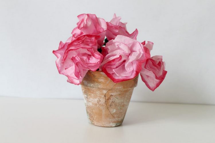 DIY coffee filter flowers fun paper craft ideas