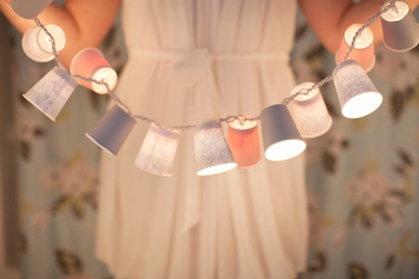 DIY paper cups fairy string lights for garden and balcony