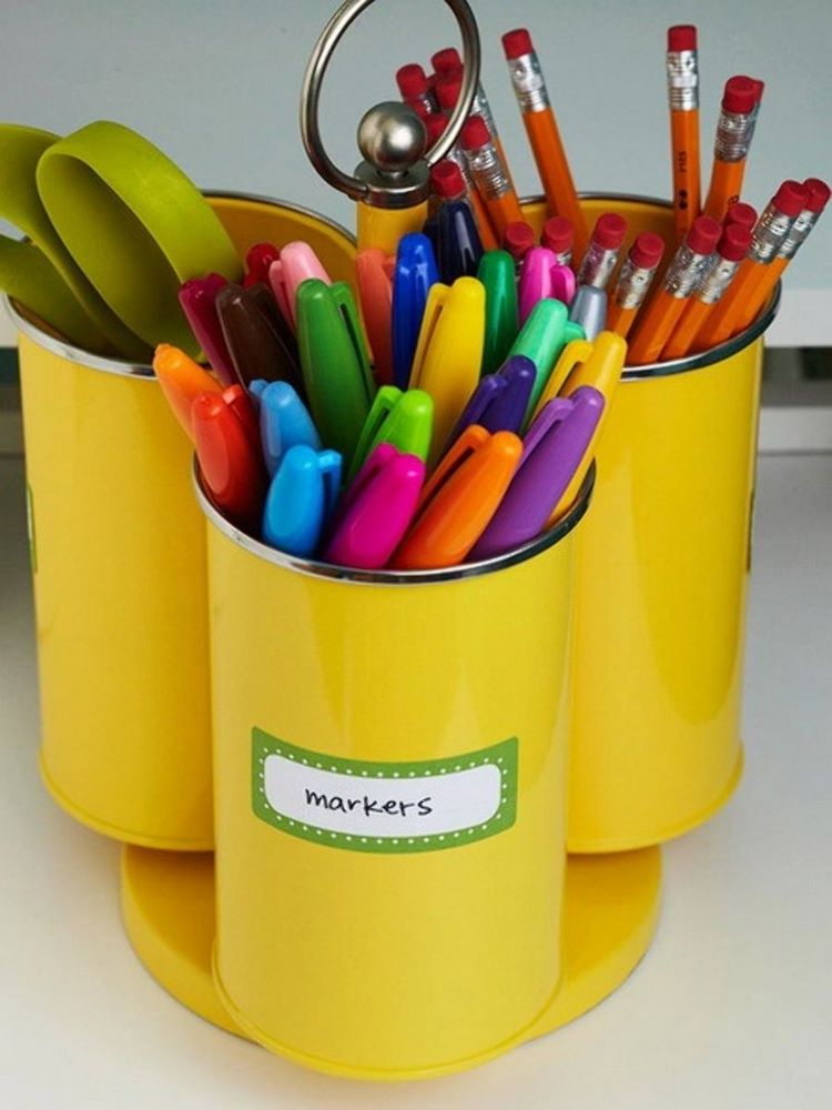 DIY pen holder desk organizing ideas