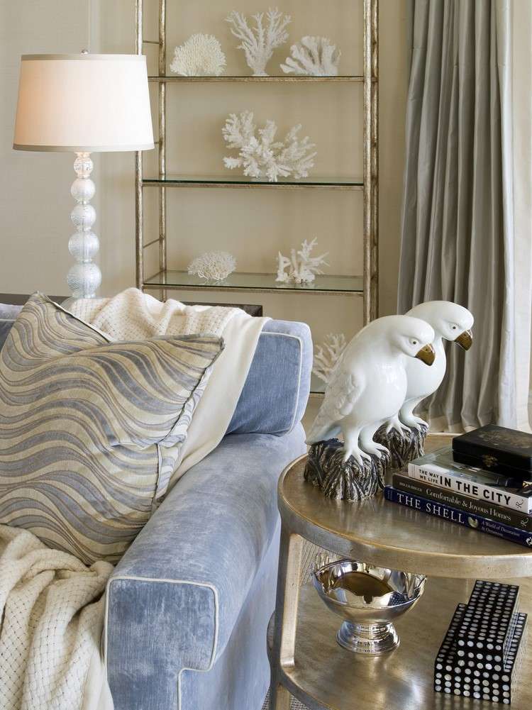 Glass shelves in modern interiors living room furniture ideas