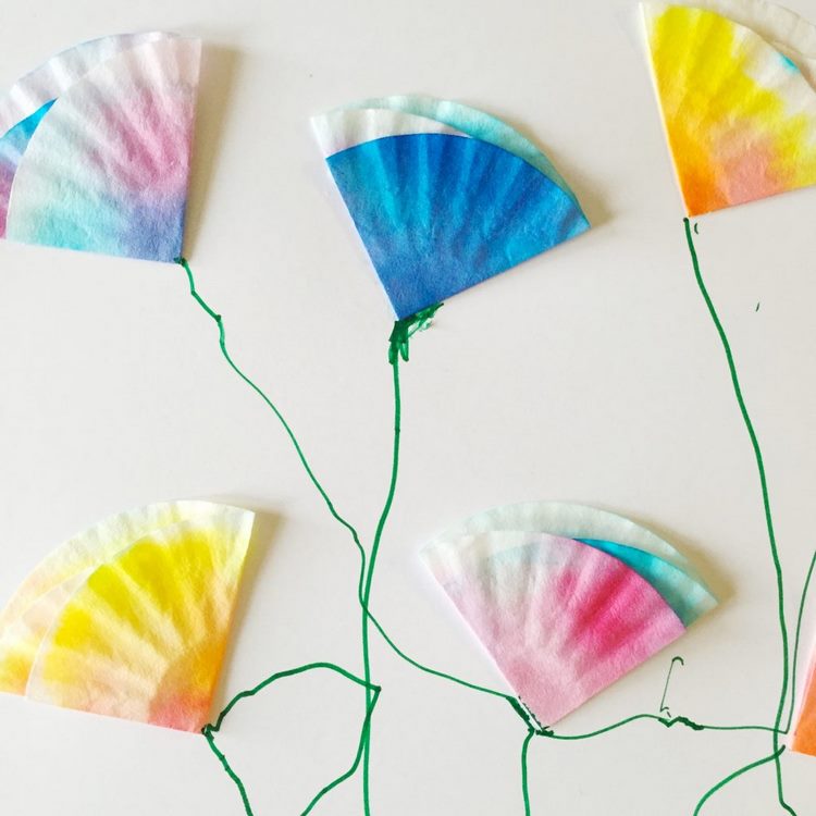 How to make coffee filter flowers easy craft ideas for children