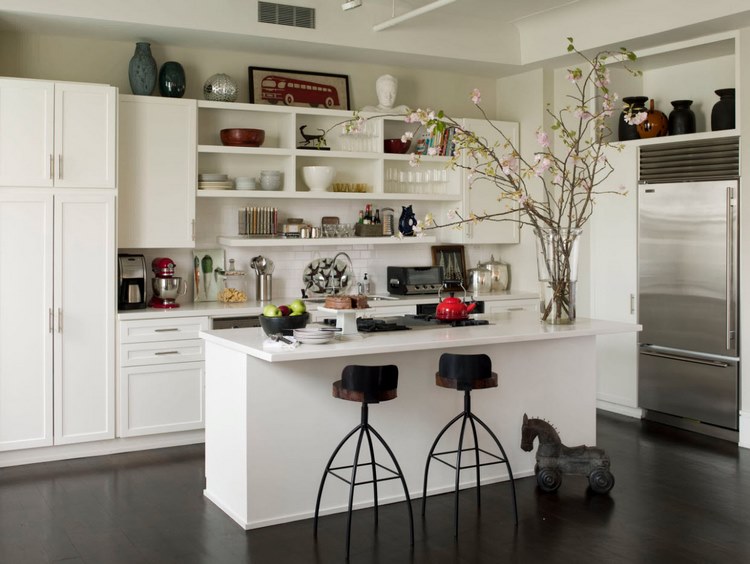 Open shelves as a part of the cabinetry kitchen design ideas