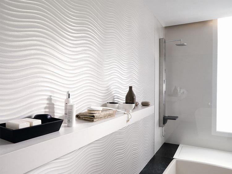 beautiful wall tile for white bathroom