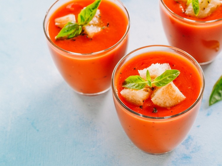 cold summer soup recipes gaspacho in glass