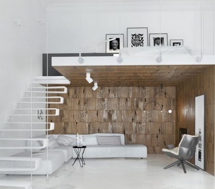 contemoprary-home-white-and-wood-design-lofted-bedroom