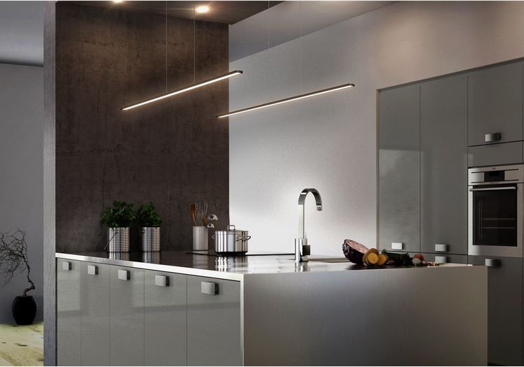 contemporary kitchen design and lighting suspended pendant