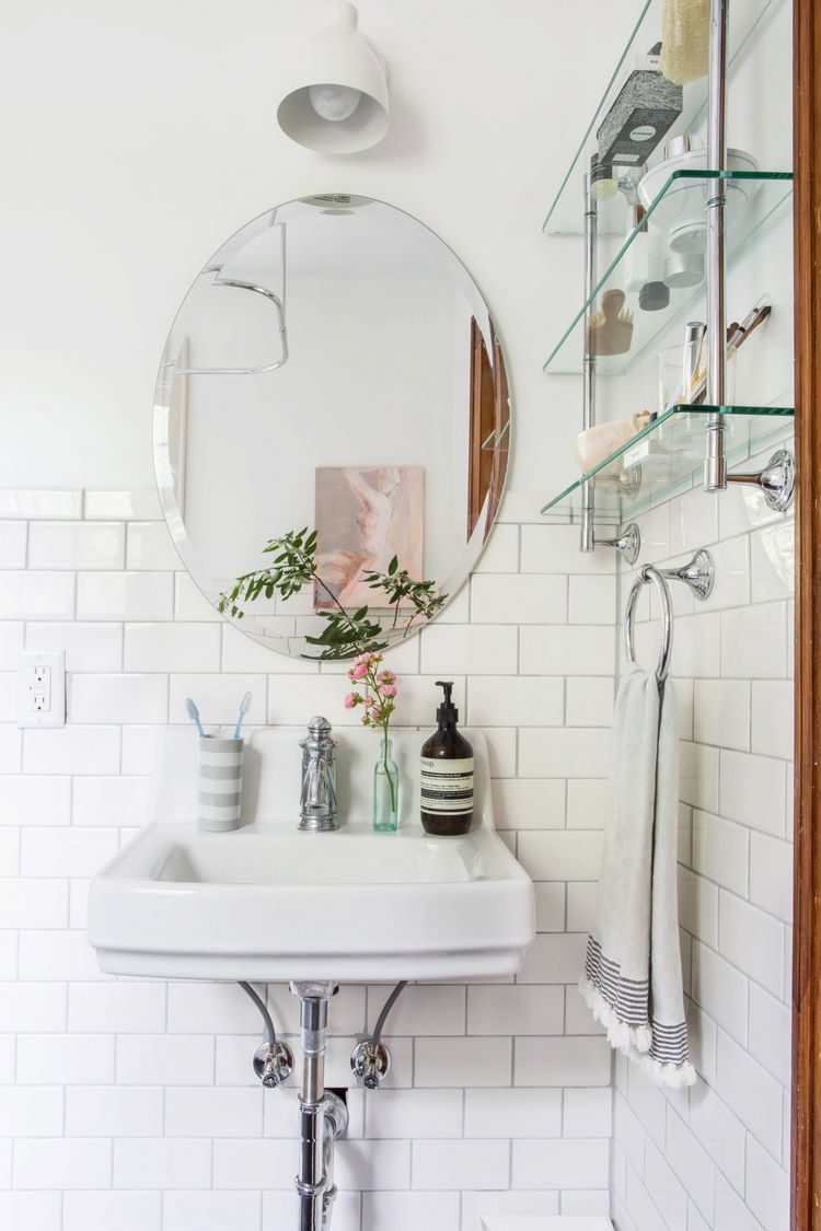 glass shelves in bathroom pros and cons