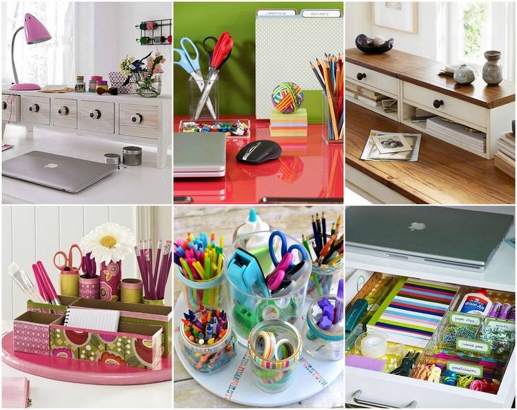home office desk organizing ideas for stationery