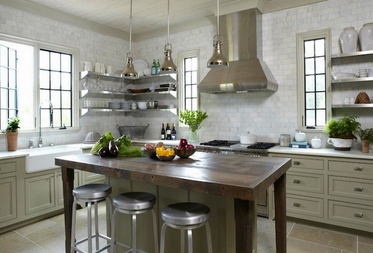 kitchen design furniture ideas floating stainless steel kitchen shelves