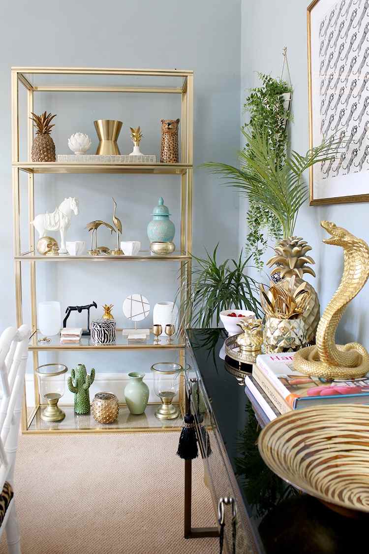 living room design ideas glass display shelves
