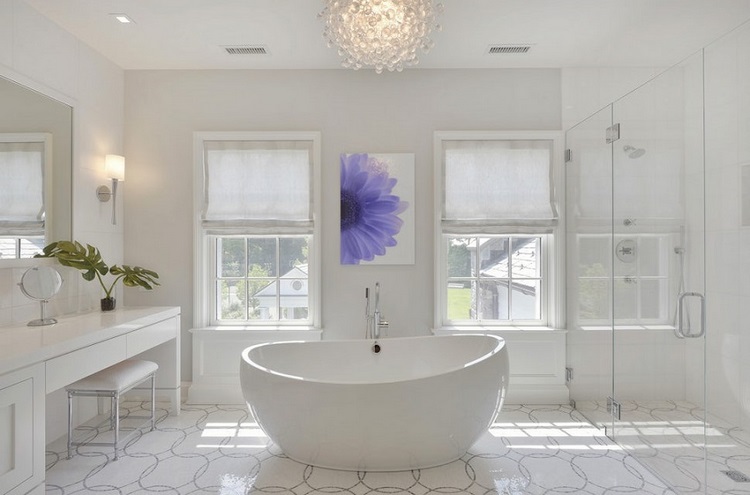 master bathroom ideas freestanding tub and wall painting
