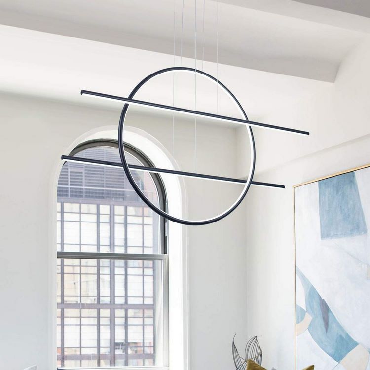 modern chandeliers with geometric shapes