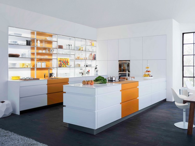 modern kitchen open shelving home interior design