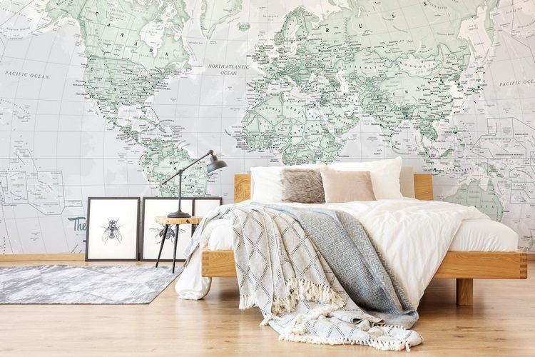 bedroom wall decorating ideas political map mural